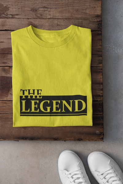 The Legend Mother And Son Yellow Matching T-Shirt- FunkyTeesClub