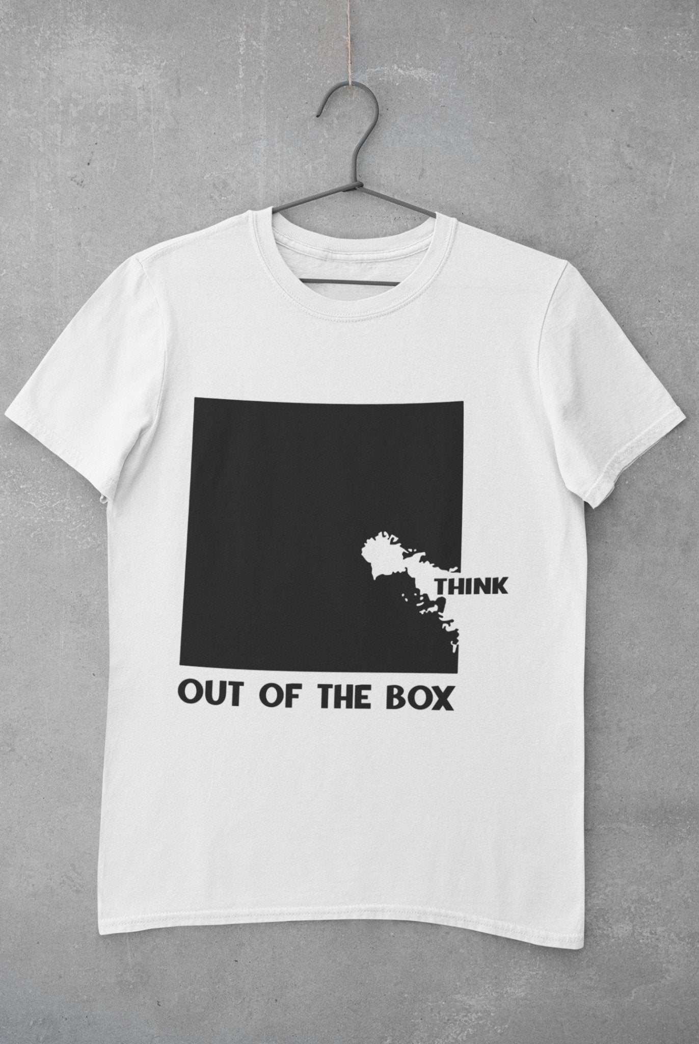Think Out Of The Box Typography Mens Half Sleeves T-shirt- FunkyTeesClub - Funky Tees Club