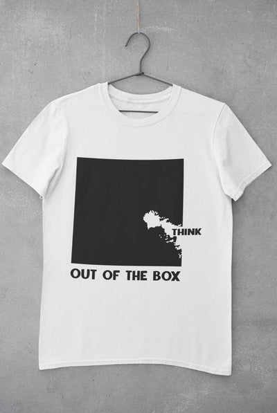 Think Out Of The Box Typography Mens Half Sleeves T-shirt- FunkyTeesClub - Funky Tees Club