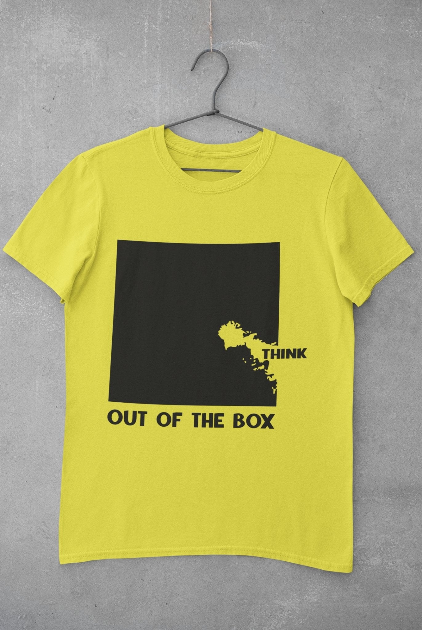 Think Out Of The Box Typography Mens Half Sleeves T-shirt- FunkyTeesClub - Funky Tees Club