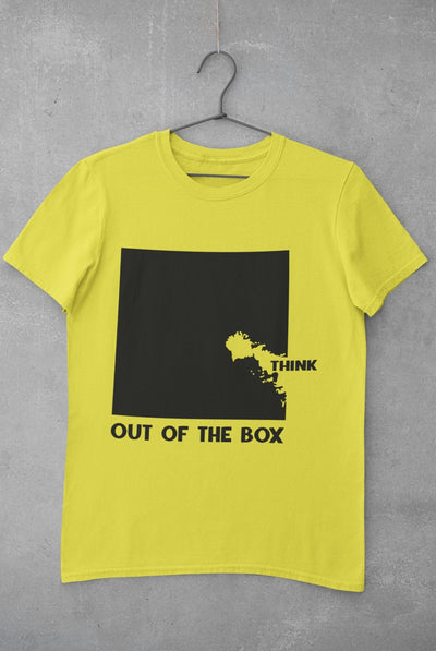 Think Out Of The Box Typography Mens Half Sleeves T-shirt- FunkyTeesClub - Funky Tees Club
