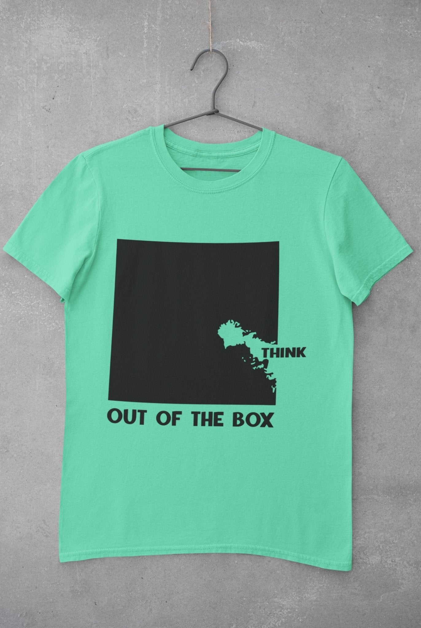 Think Out Of The Box Typography Mens Half Sleeves T-shirt- FunkyTeesClub - Funky Tees Club