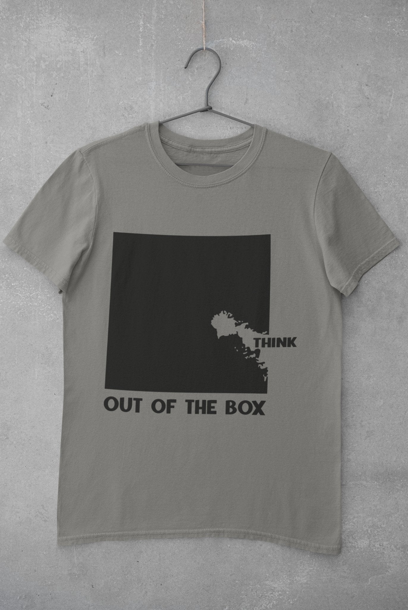 Think Out Of The Box Typography Mens Half Sleeves T-shirt- FunkyTeesClub - Funky Tees Club