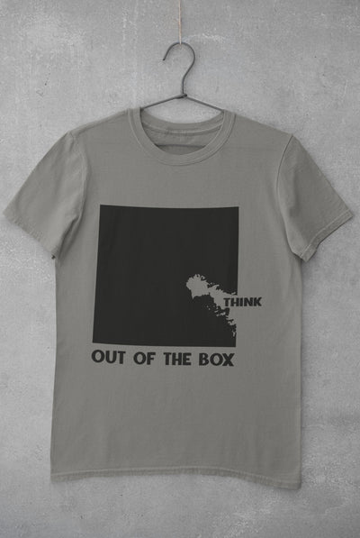 Think Out Of The Box Typography Mens Half Sleeves T-shirt- FunkyTeesClub - Funky Tees Club