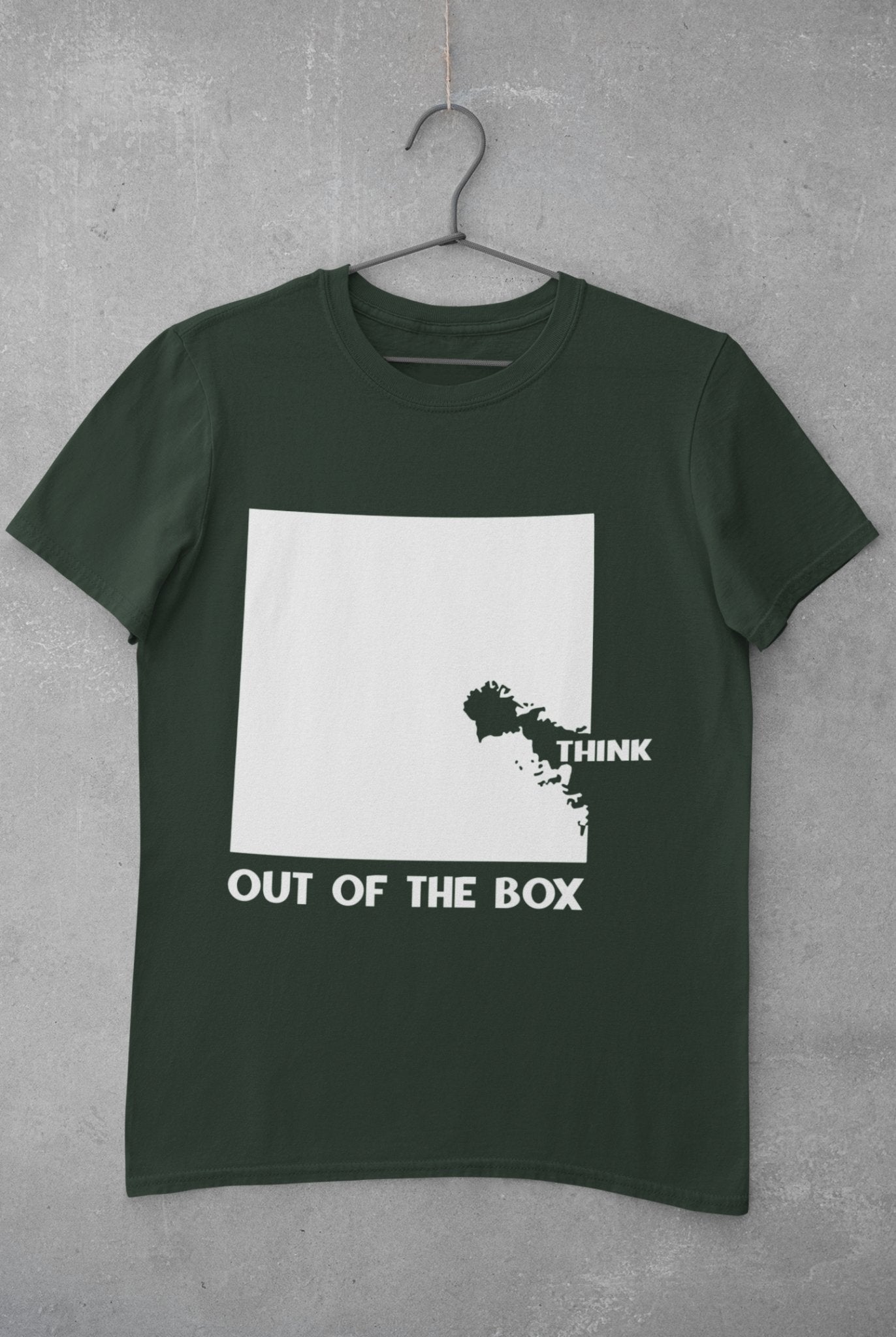 Think Out Of The Box Typography Mens Half Sleeves T-shirt- FunkyTeesClub - Funky Tees Club