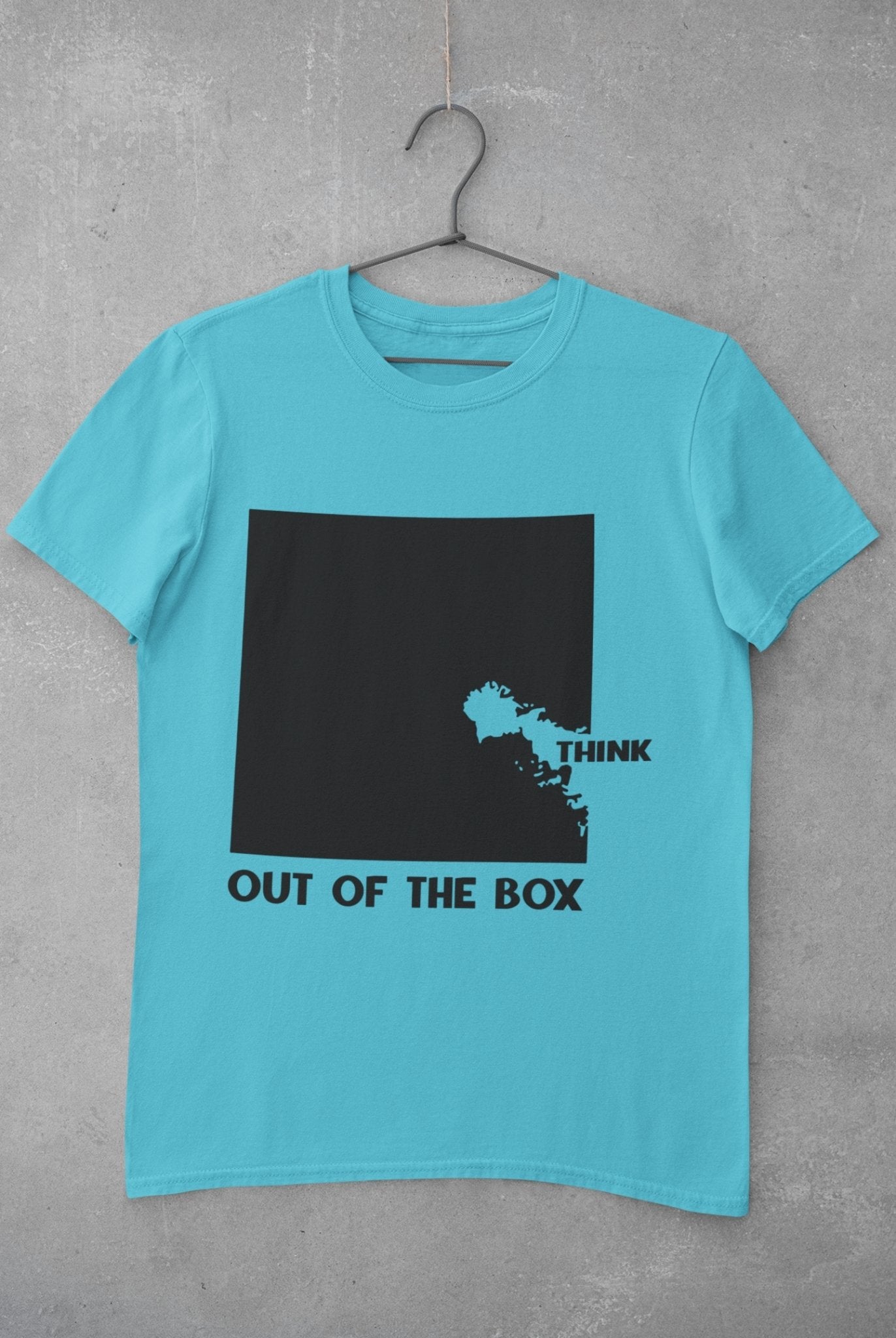 Think Out Of The Box Typography Women Half Sleeves T-shirt- FunkyTeesClub - Funky Tees Club