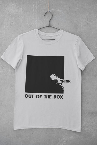 Think Out Of The Box Typography Women Half Sleeves T-shirt- FunkyTeesClub - Funky Tees Club