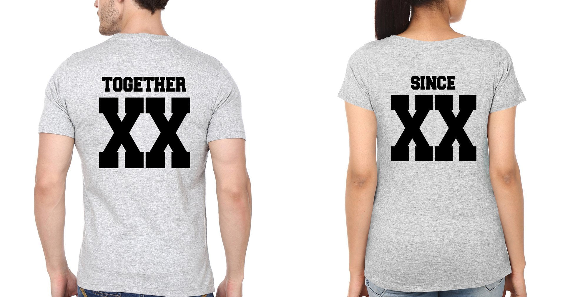 Together since Couple Half Sleeves T-Shirts -FunkyTees - Funky Tees Club