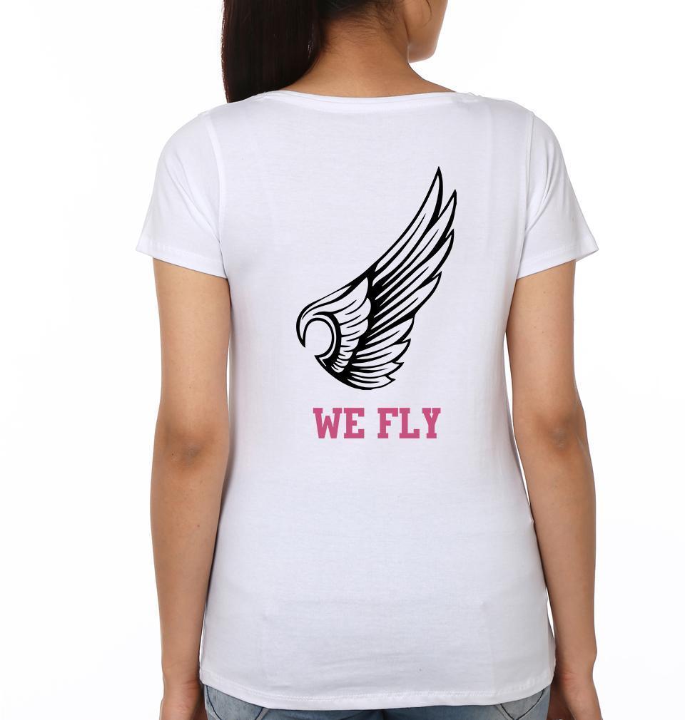 Together We Fly Couple Half Sleeves T-Shirts -FunkyTees - Funky Tees Club