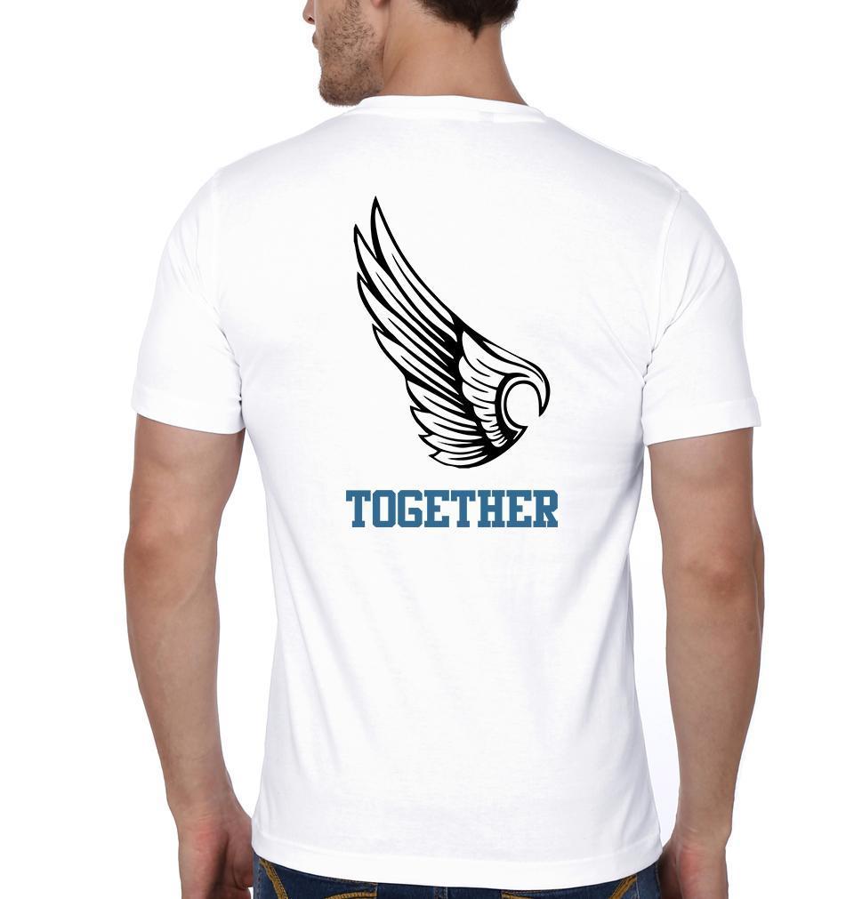Together We Fly Couple Half Sleeves T-Shirts -FunkyTees - Funky Tees Club