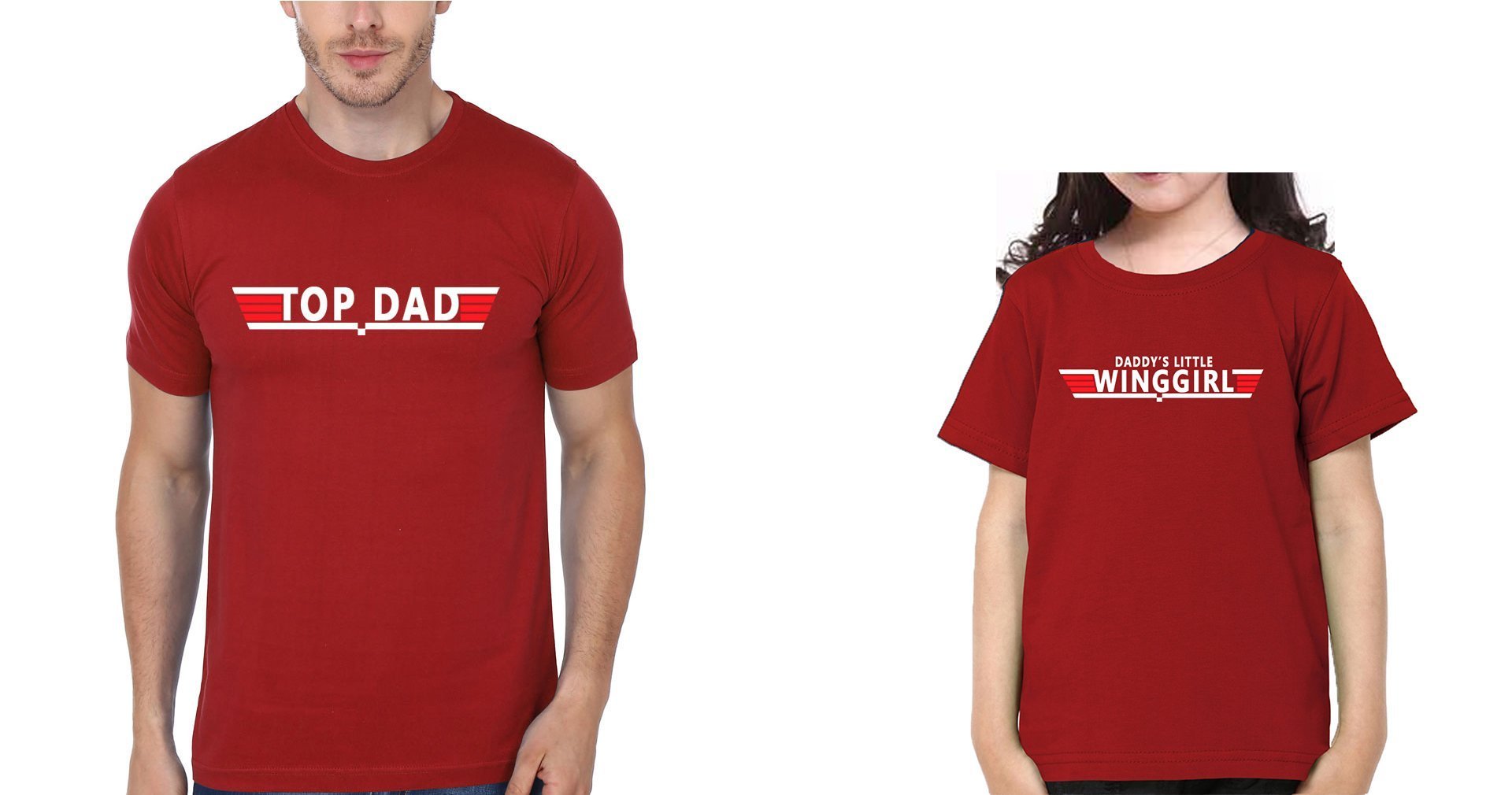 Top Dad Daddy's Little Winggirl Father and Daughter Matching T-Shirt- FunkyTeesClub - Funky Tees Club