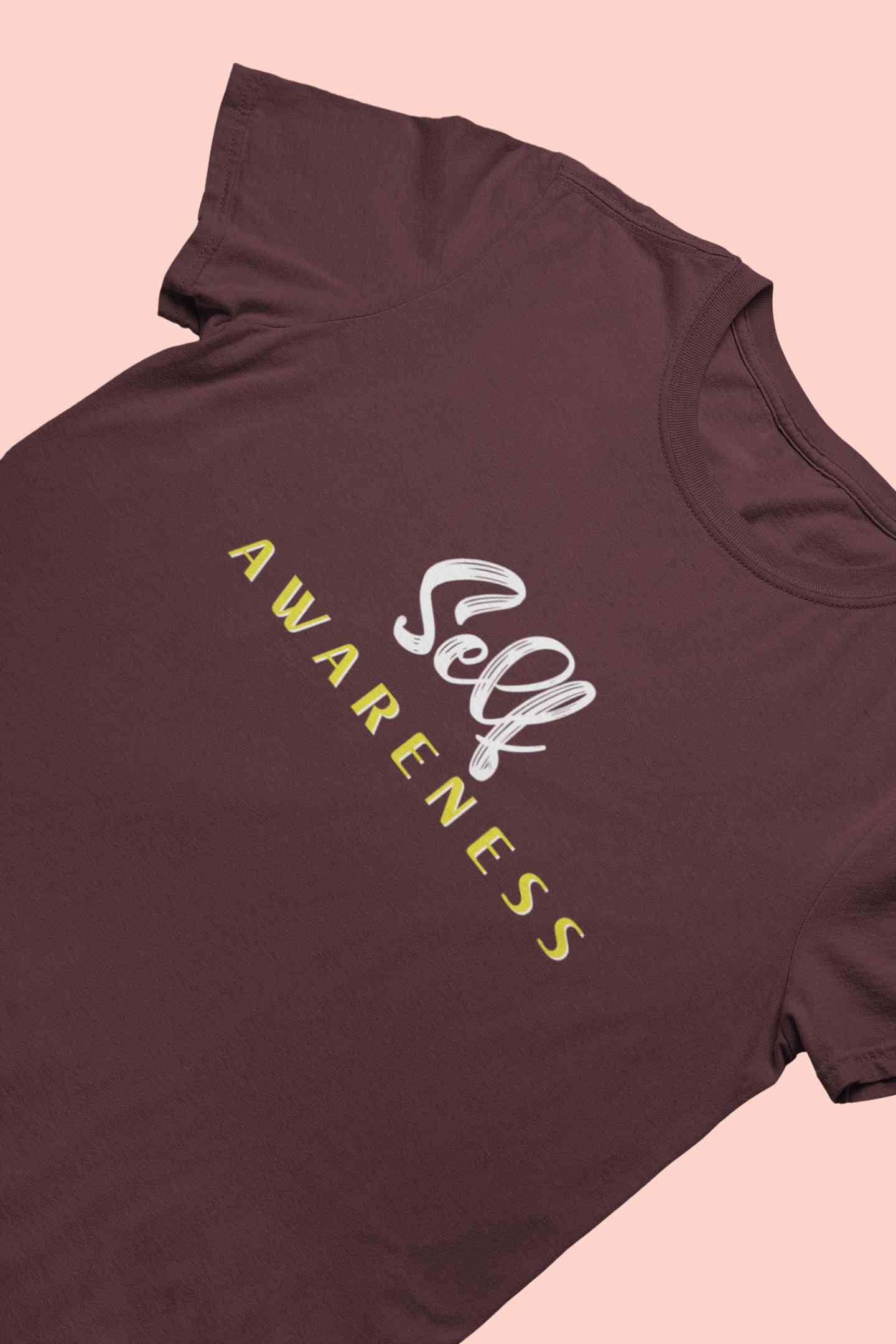 Self Awareness Typography Women Half Sleeves T-shirt- FunkyTeesClub