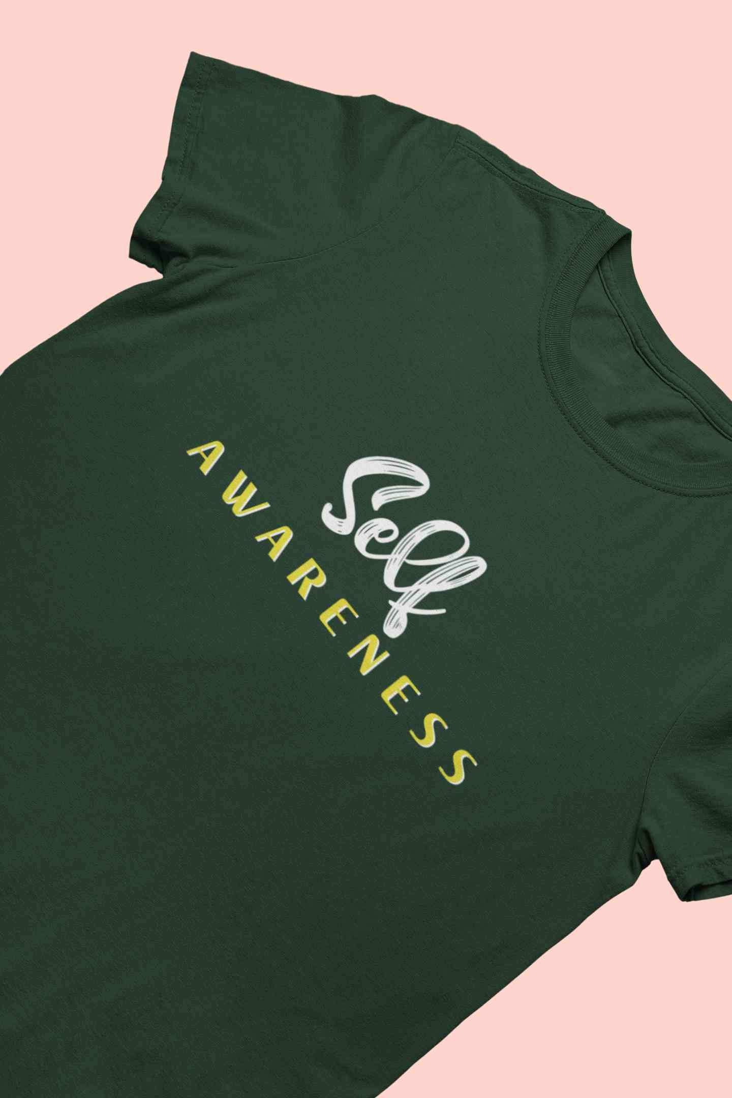 Self Awareness Typography Women Half Sleeves T-shirt- FunkyTeesClub