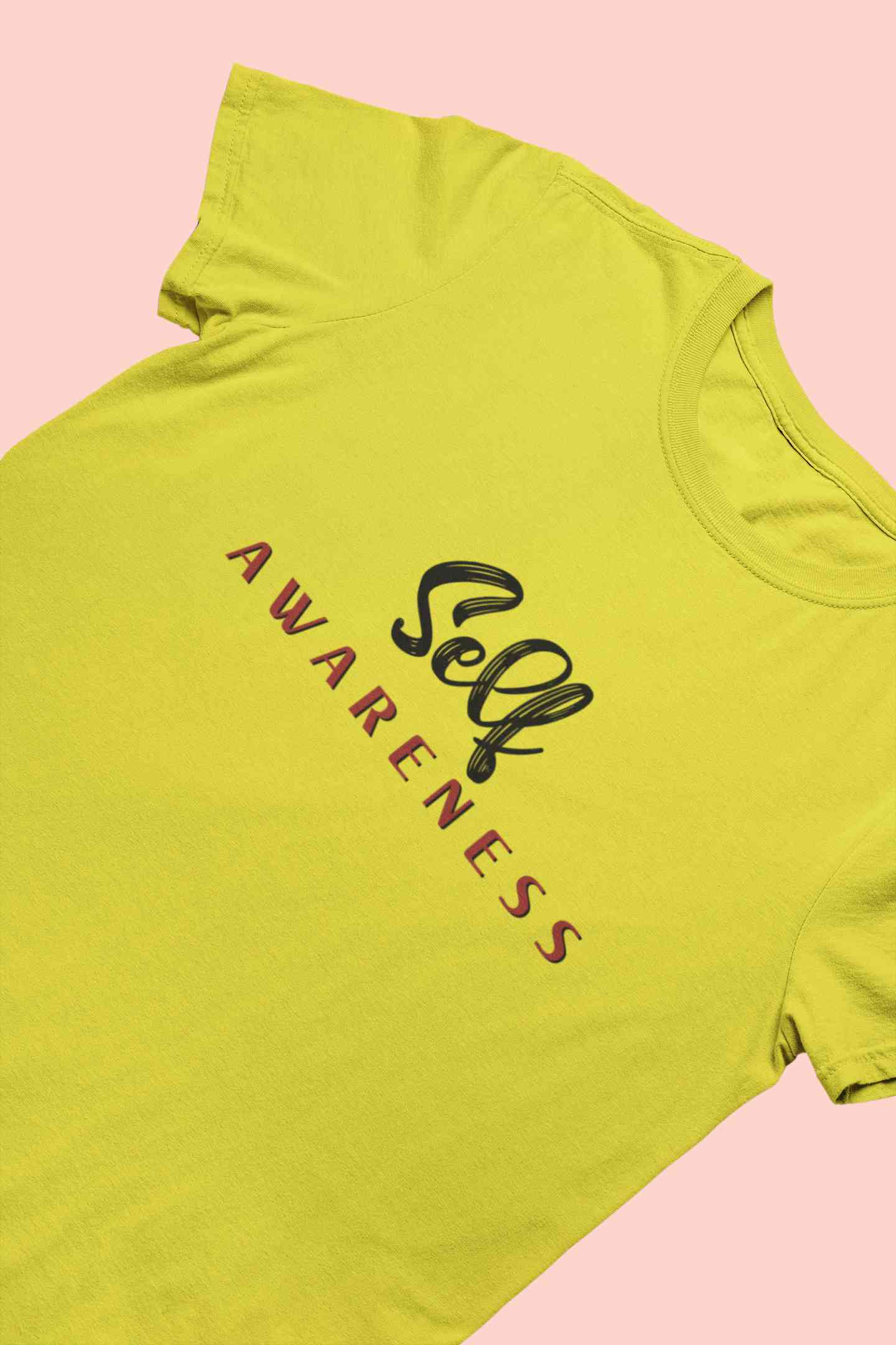 Self Awareness Typography Mens Half Sleeves T-shirt- FunkyTeesClub