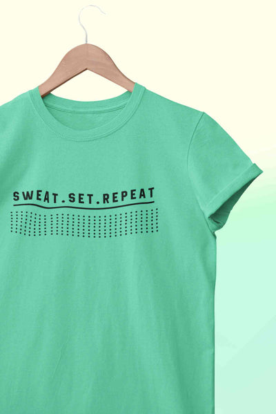Sweat Set Repeat Mens Half Sleeves T-shirt- FunkyTeesClub