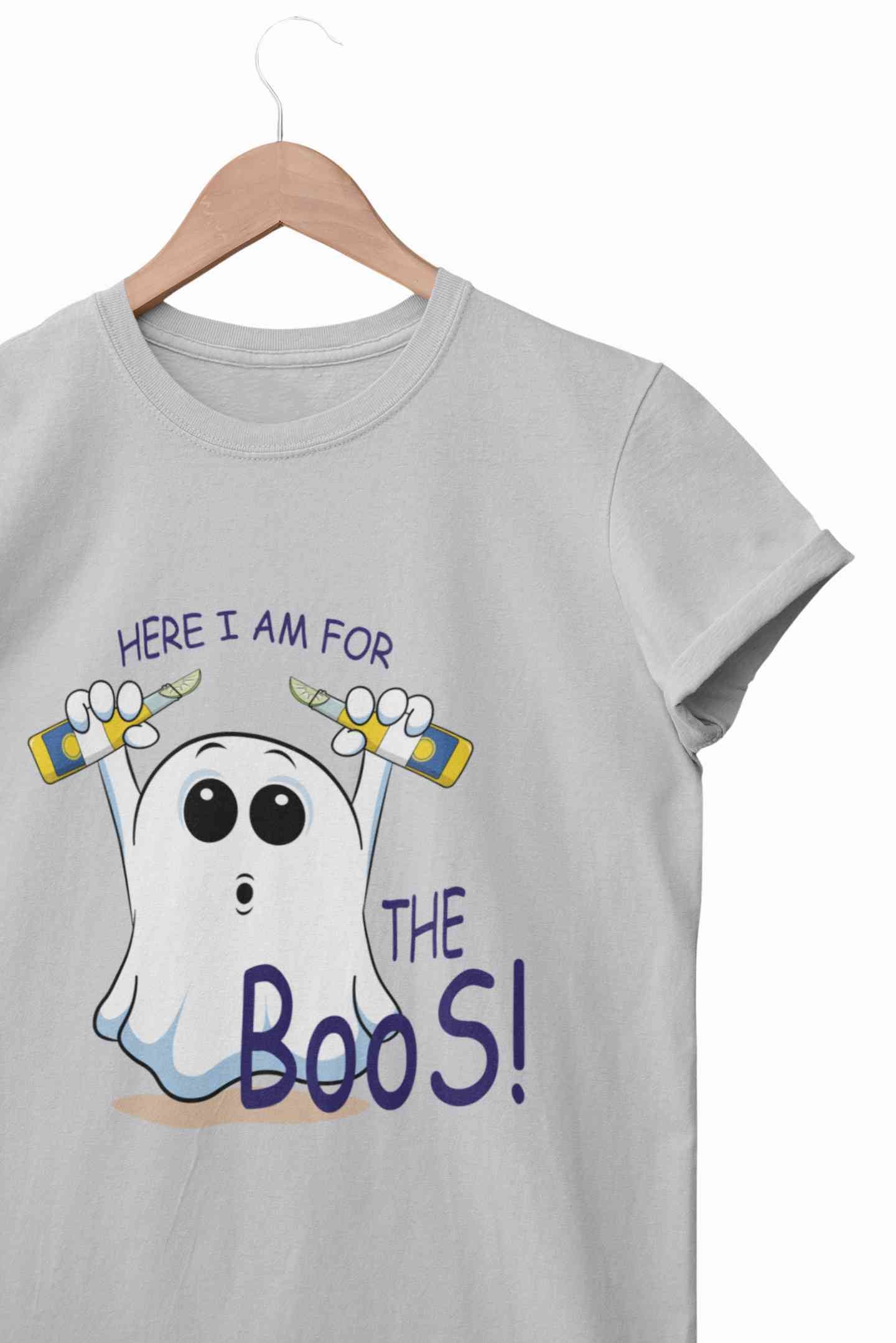 Here For The Boos Mens Half Sleeves T-shirt- FunkyTeesClub