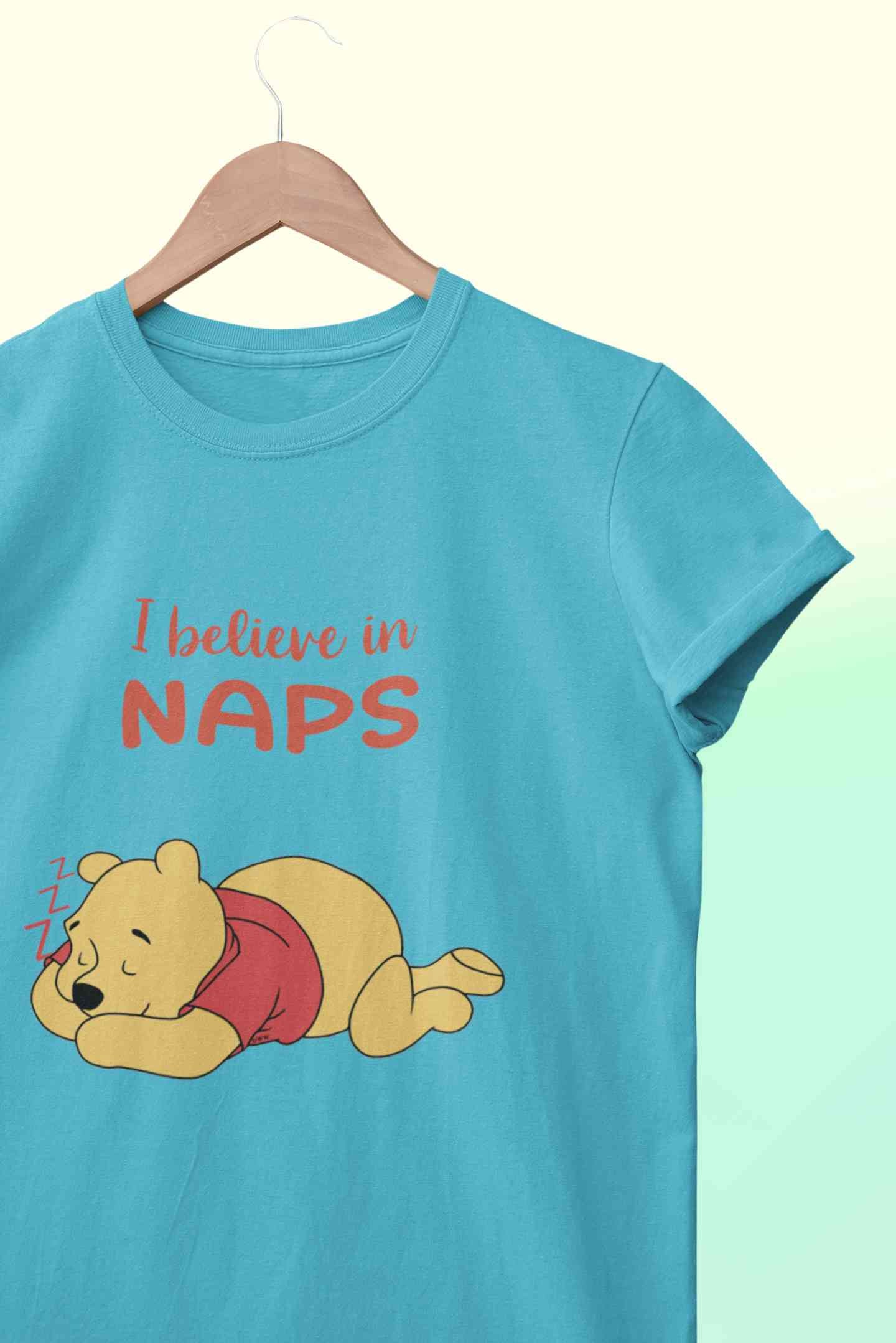 I Believe In Naps Women Half Sleeves T-shirt- FunkyTeesClub