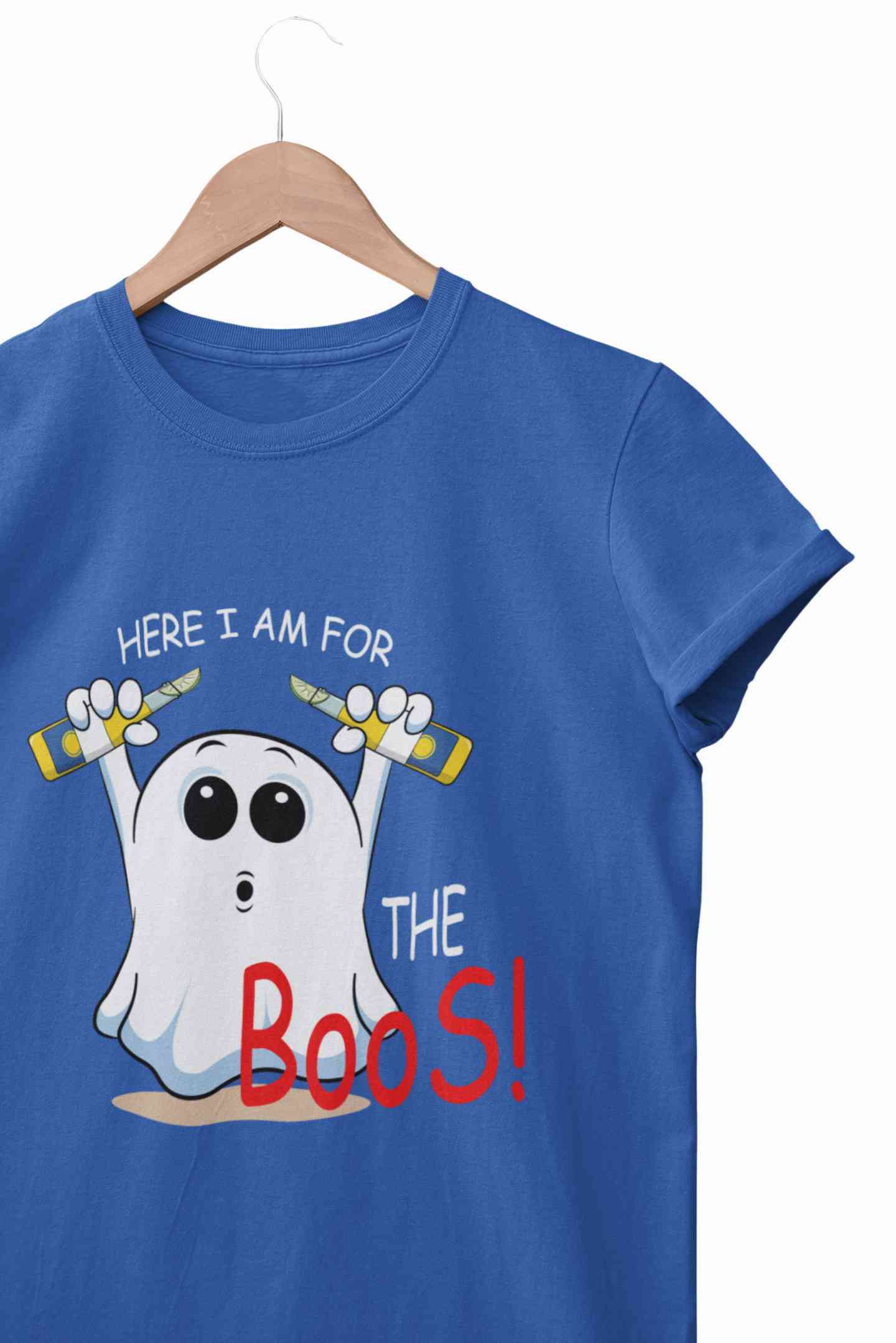 Here For The Boos Mens Half Sleeves T-shirt- FunkyTeesClub