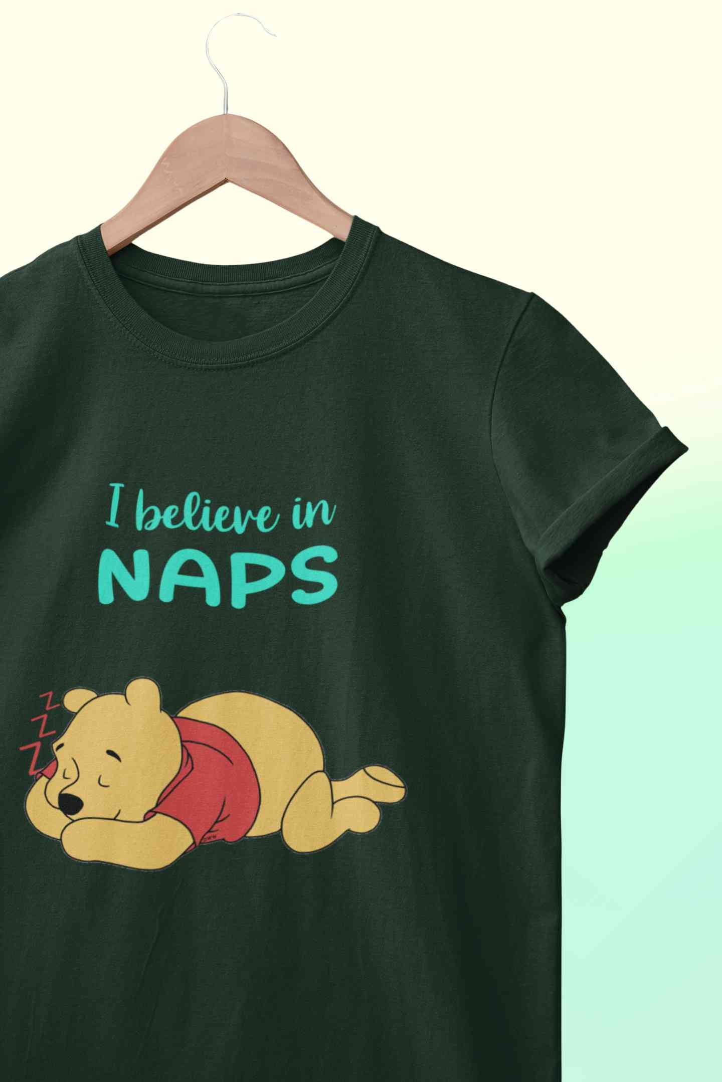 I Believe In Naps Women Half Sleeves T-shirt- FunkyTeesClub