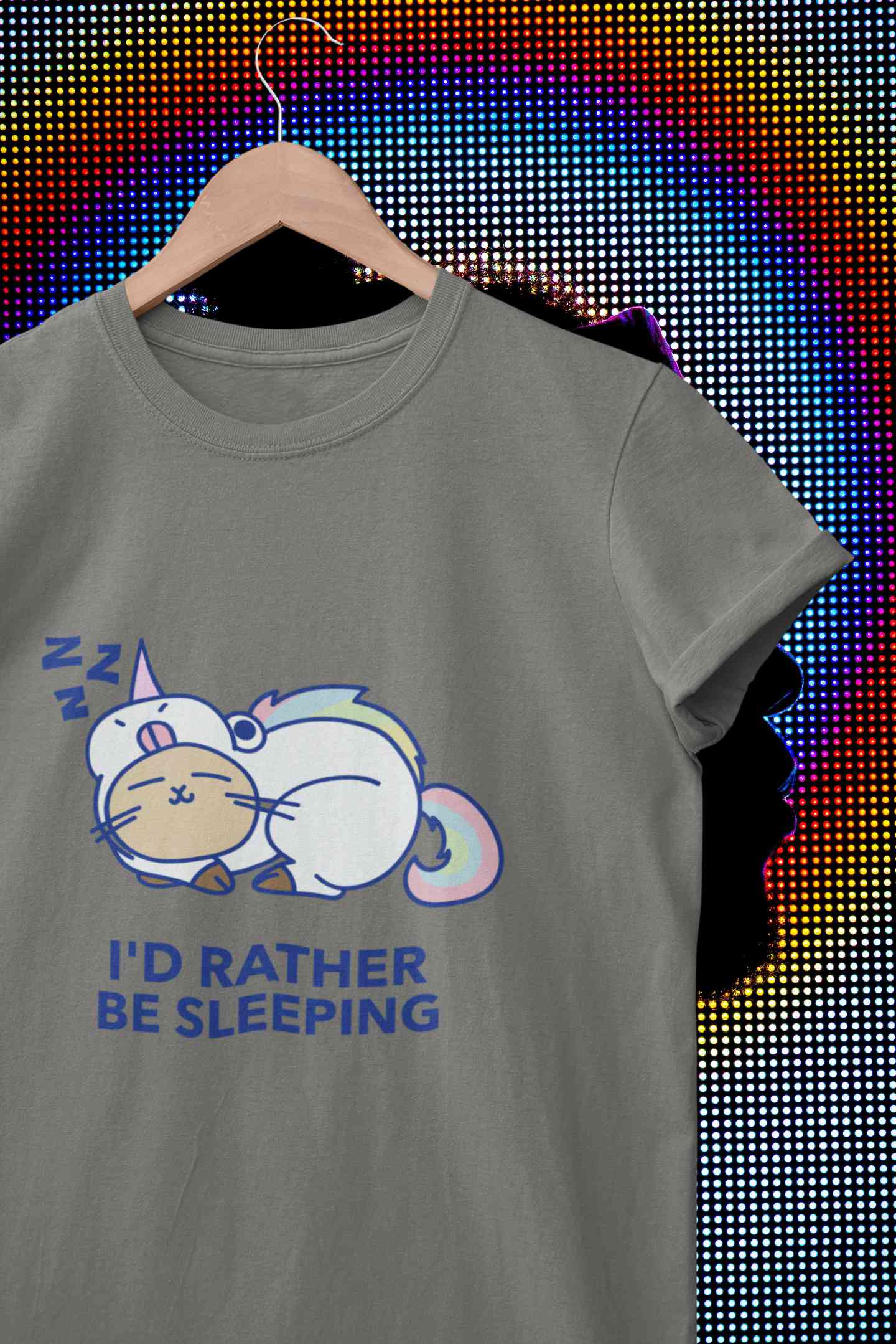 I Had Rather Be Sleeping Typography Mens Half Sleeves T-shirt- FunkyTeesClub