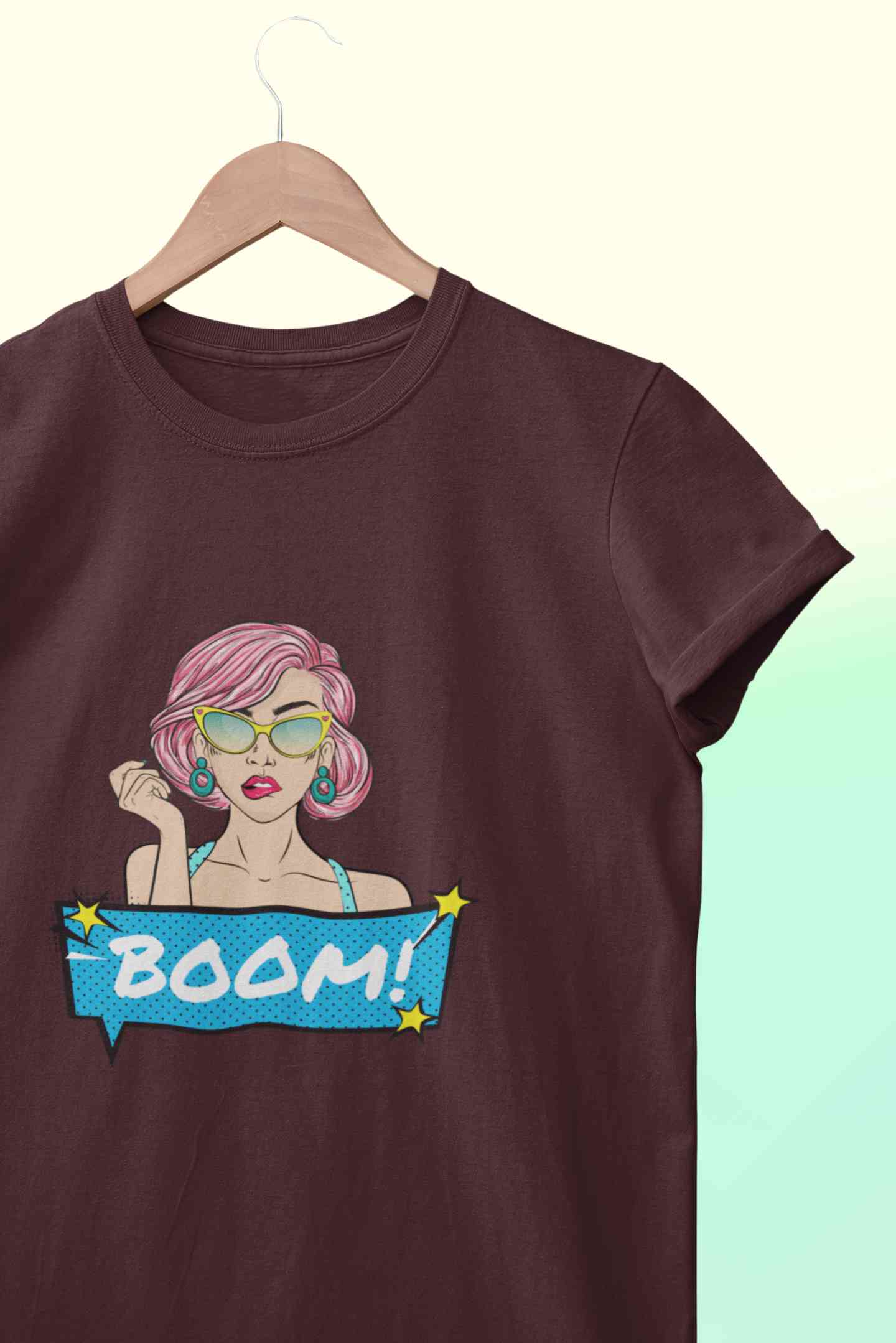 Boom Women Half Sleeves T-shirt- FunkyTeesClub