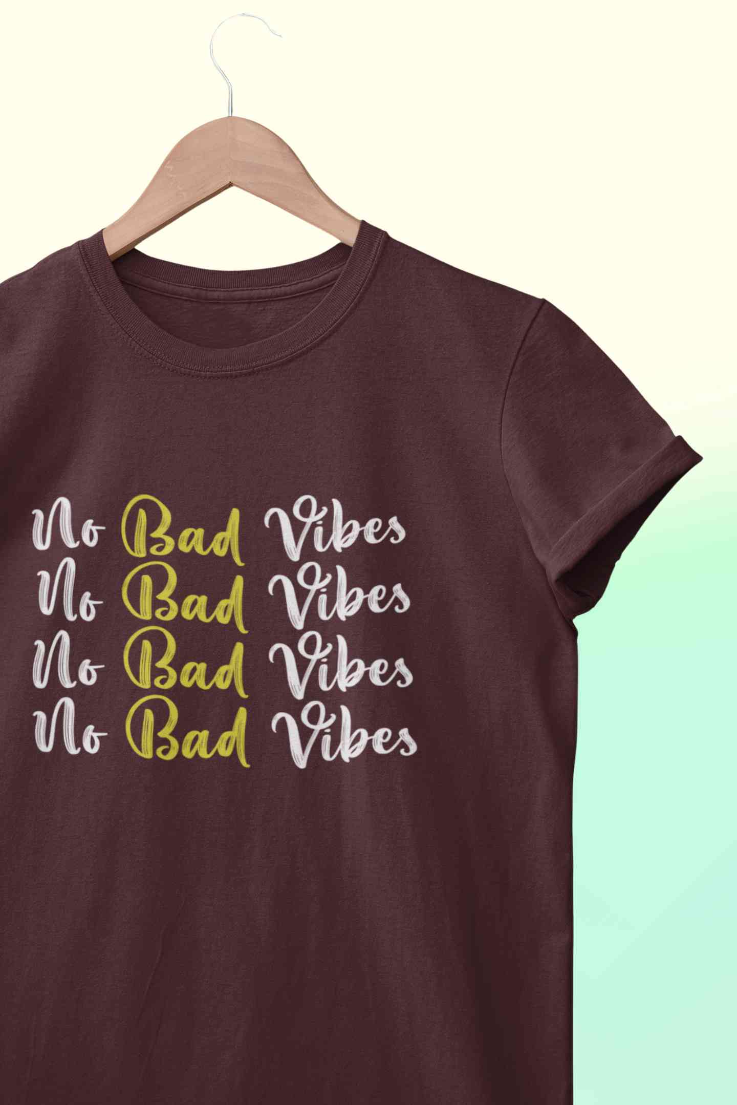 No Bad Vibes Mens Half Sleeves T-shirt- FunkyTeesClub