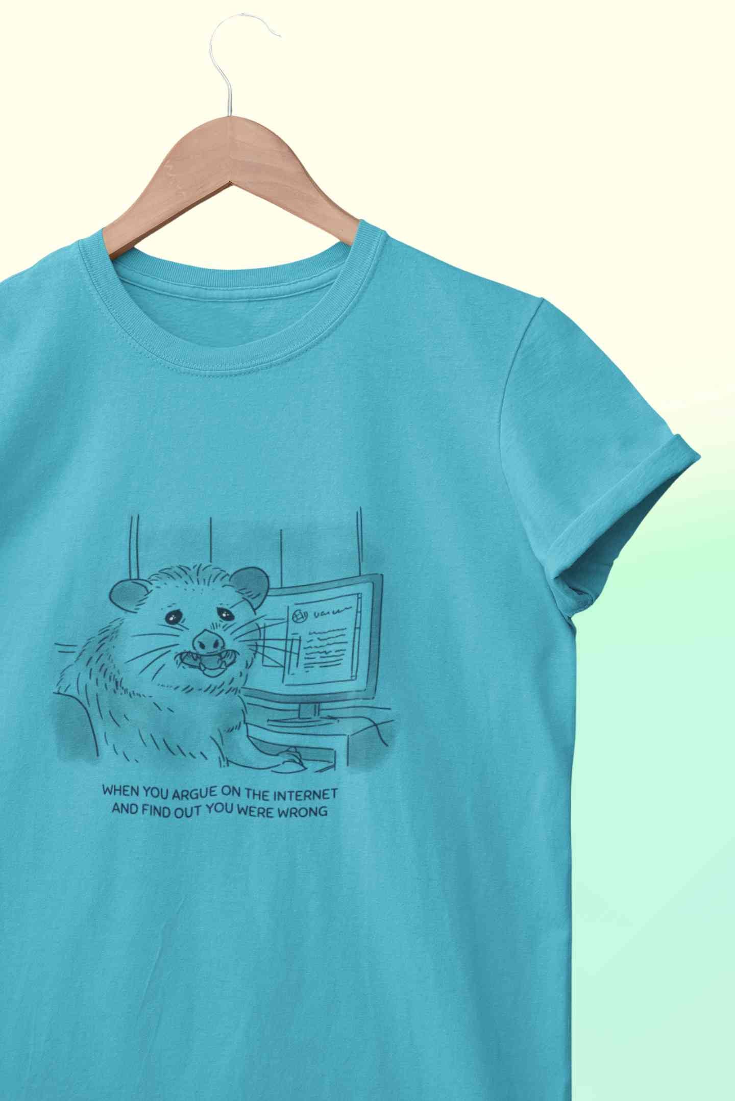 When You Argue On The Internet And Find Out You Were Wrong Funny Women Half Sleeves T-shirt- FunkyTeesClub