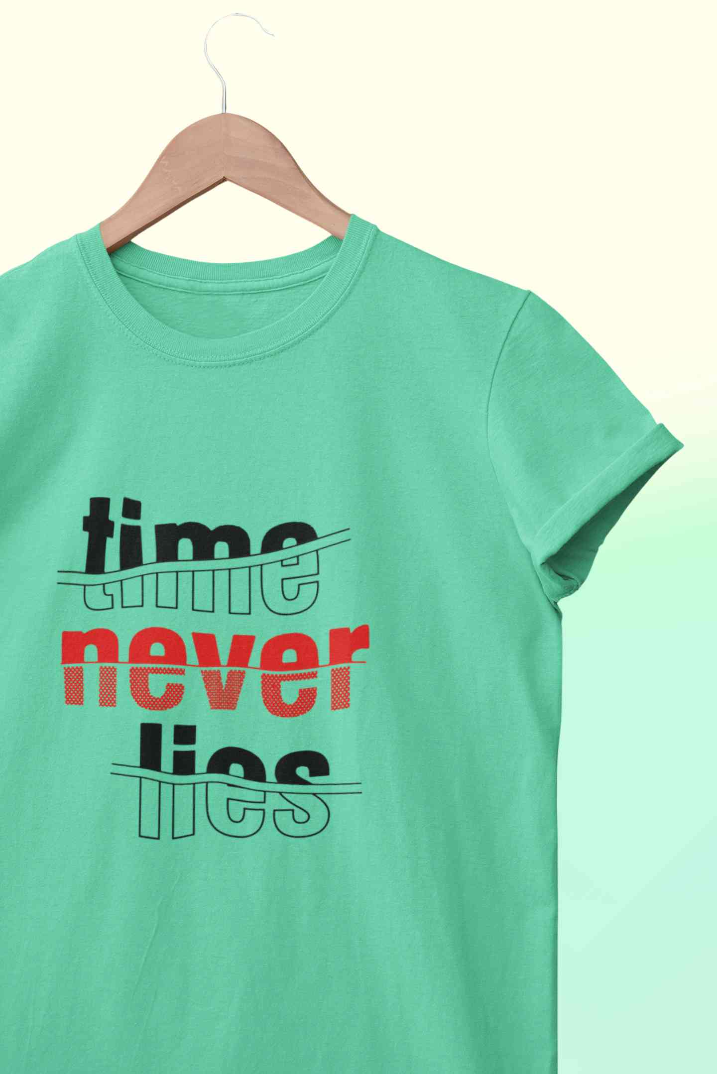 Time Never Lies Typography Mens Half Sleeves T-shirt- FunkyTeesClub
