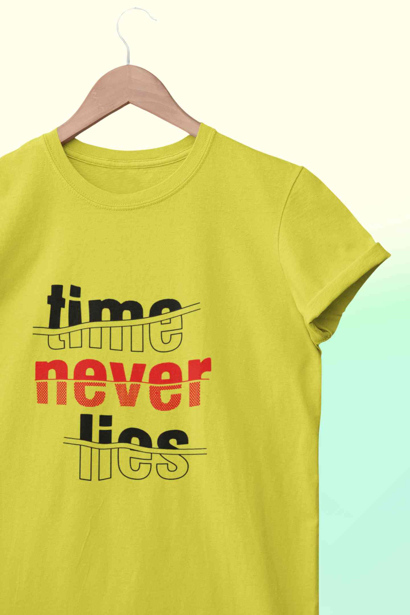 Time Never Lies Typography Mens Half Sleeves T-shirt- FunkyTeesClub