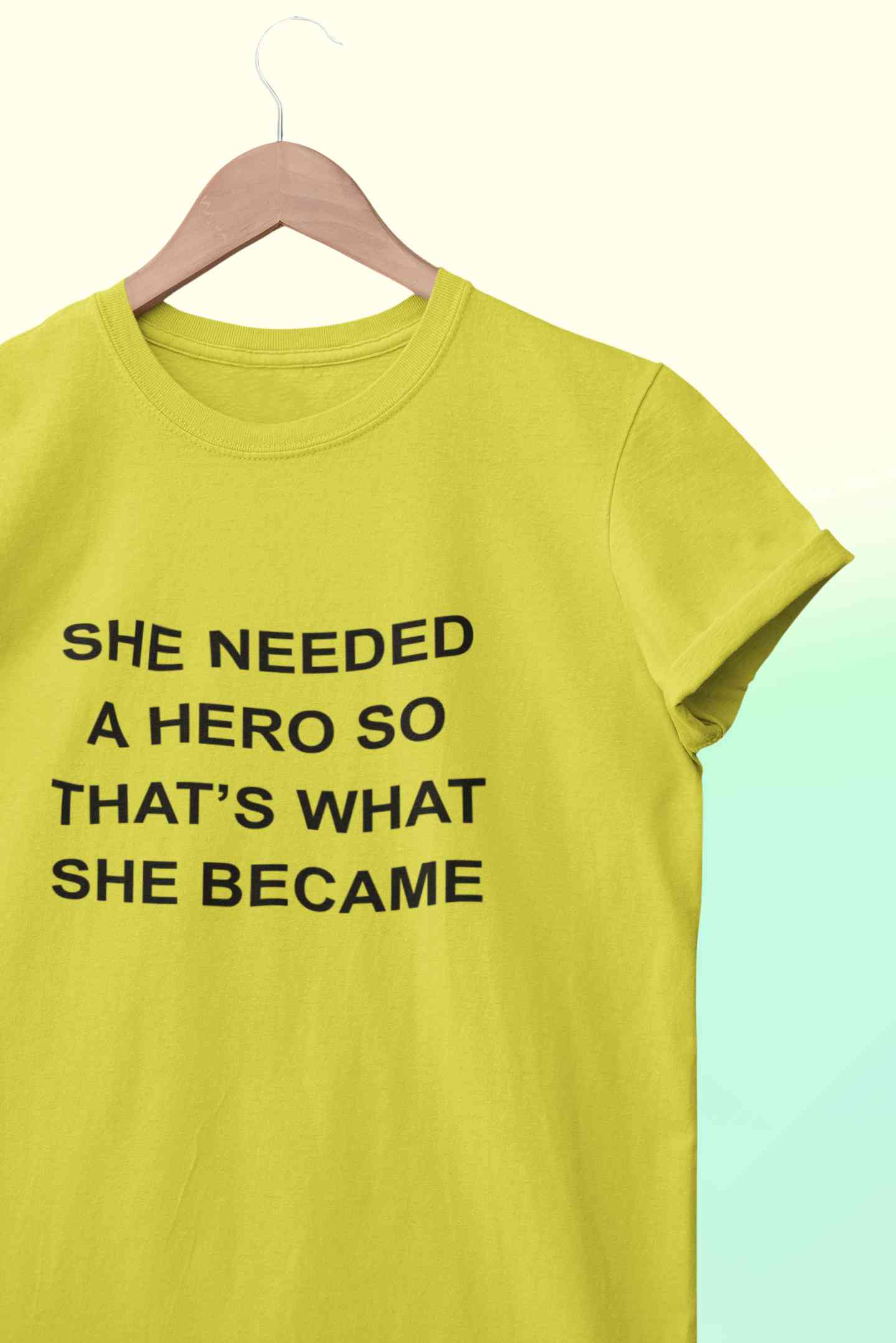 She Needed A Hero Typography Women Half Sleeves T-shirt- FunkyTeesClub