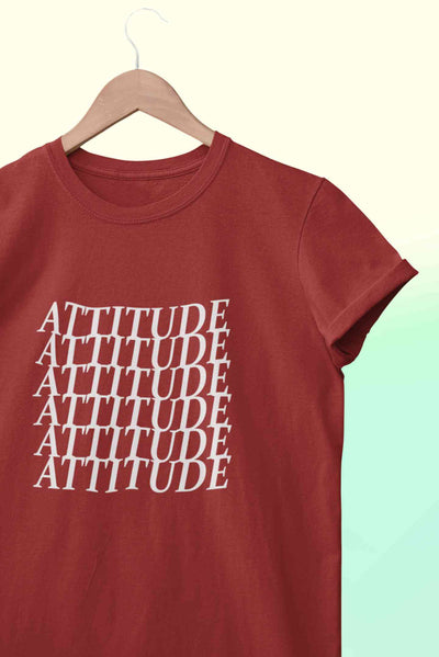 Attitude Women Half Sleeves T-shirt- FunkyTeesClub