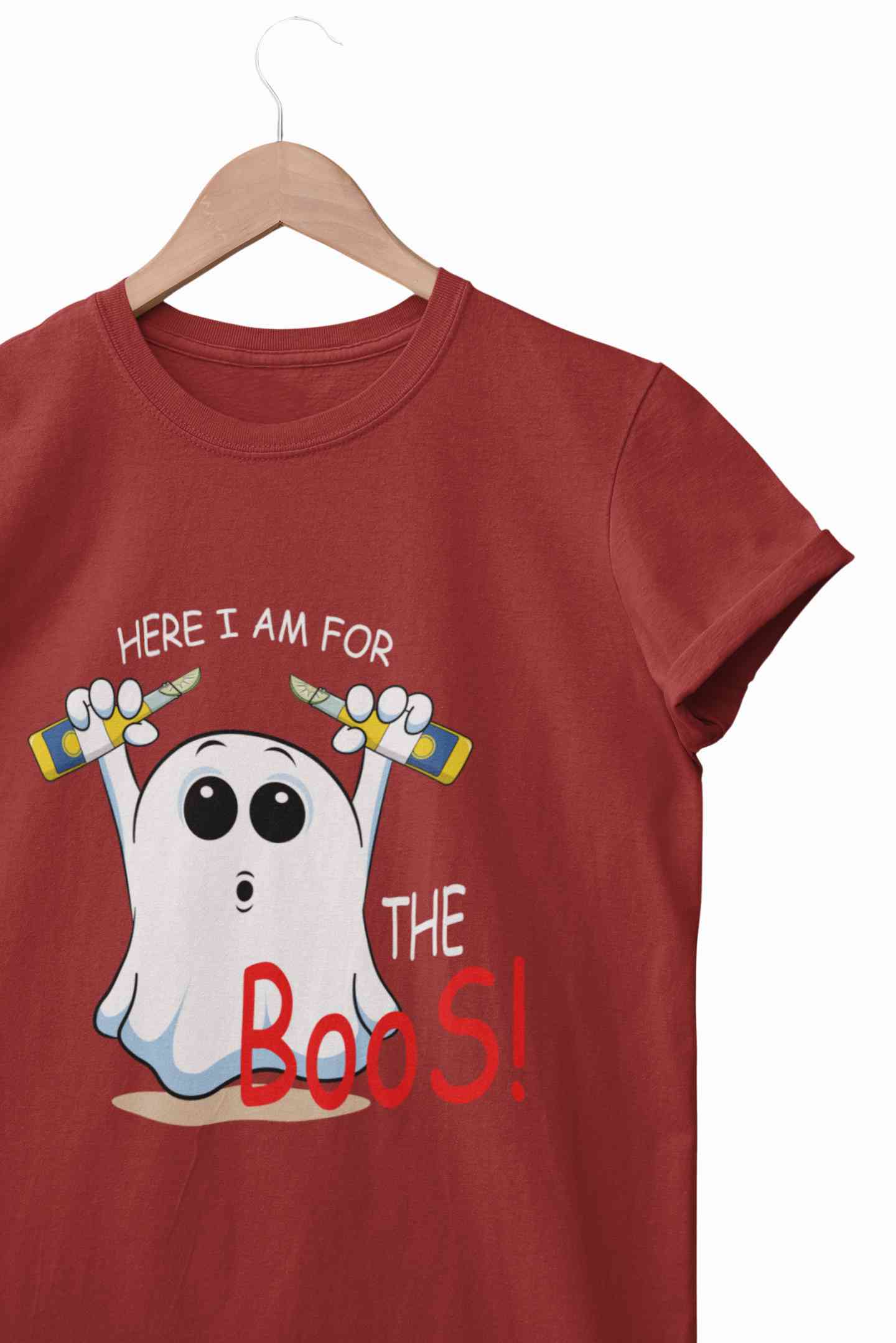 Here For The Boos Women Half Sleeves T-shirt- FunkyTeesClub