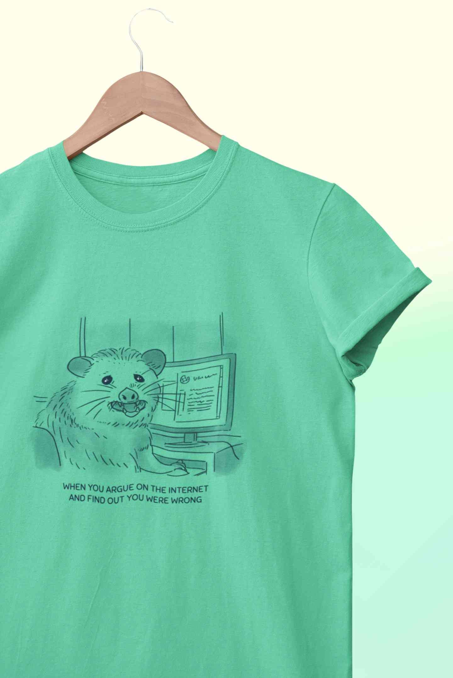 When You Argue On The Internet And Find Out You Were Wrong Funny Women Half Sleeves T-shirt- FunkyTeesClub