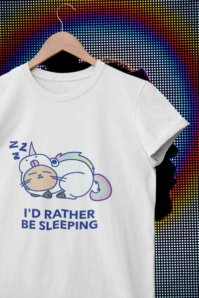 I Had Rather Be Sleeping Typography Mens Half Sleeves T-shirt- FunkyTeesClub