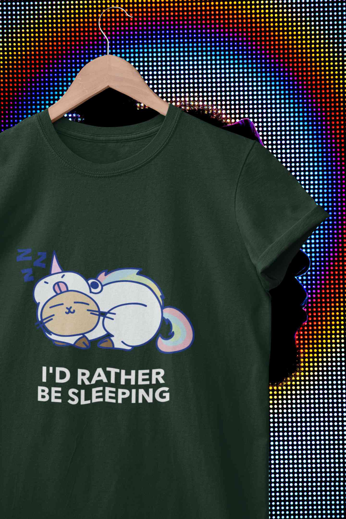 I Had Rather Be Sleeping Typography Mens Half Sleeves T-shirt- FunkyTeesClub