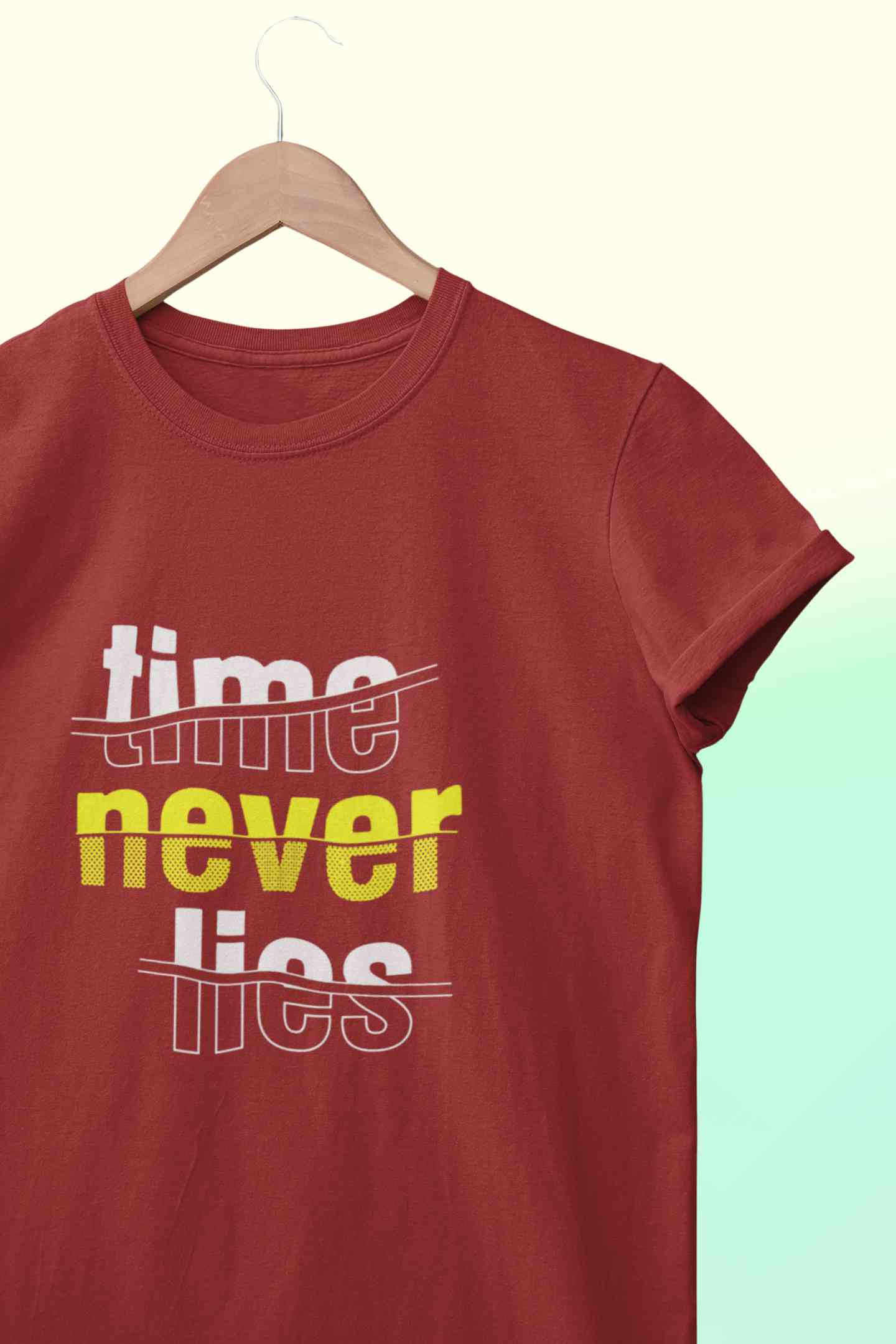Time Never Lies Typography Mens Half Sleeves T-shirt- FunkyTeesClub