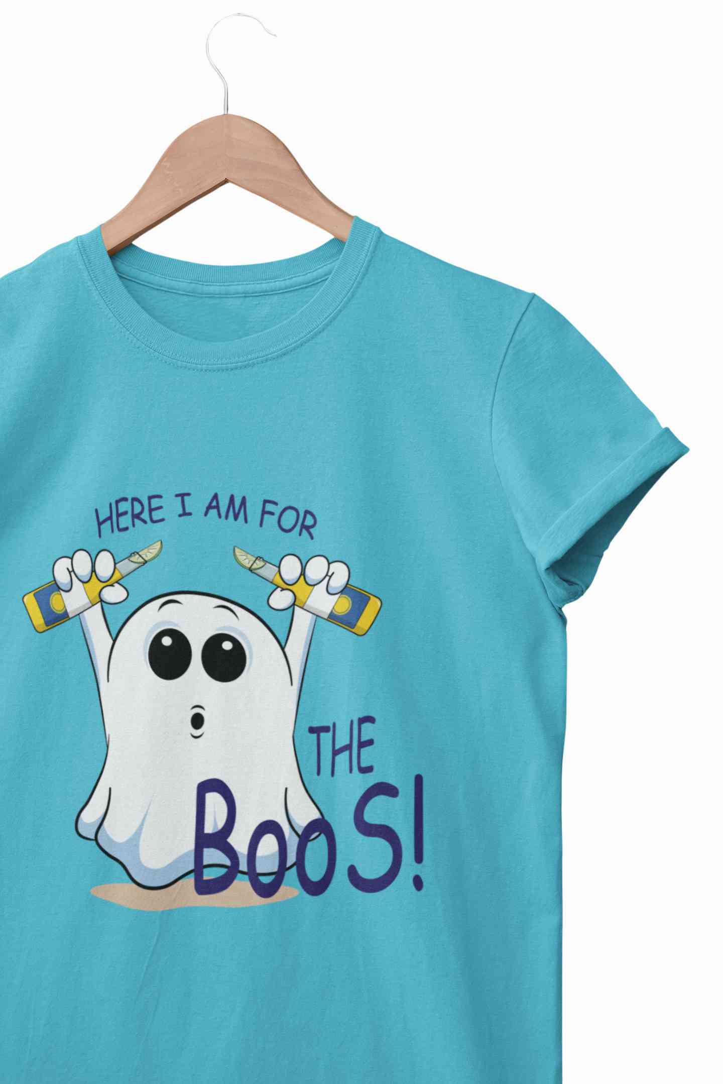 Here For The Boos Women Half Sleeves T-shirt- FunkyTeesClub