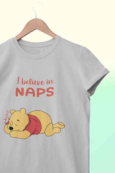 I Believe In Naps Women Half Sleeves T-shirt- FunkyTeesClub