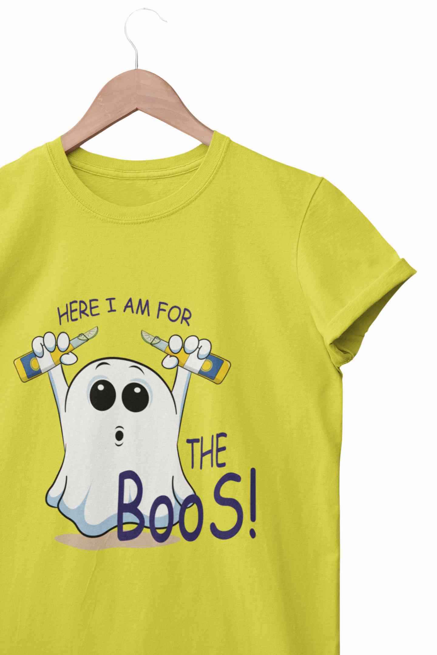 Here For The Boos Women Half Sleeves T-shirt- FunkyTeesClub