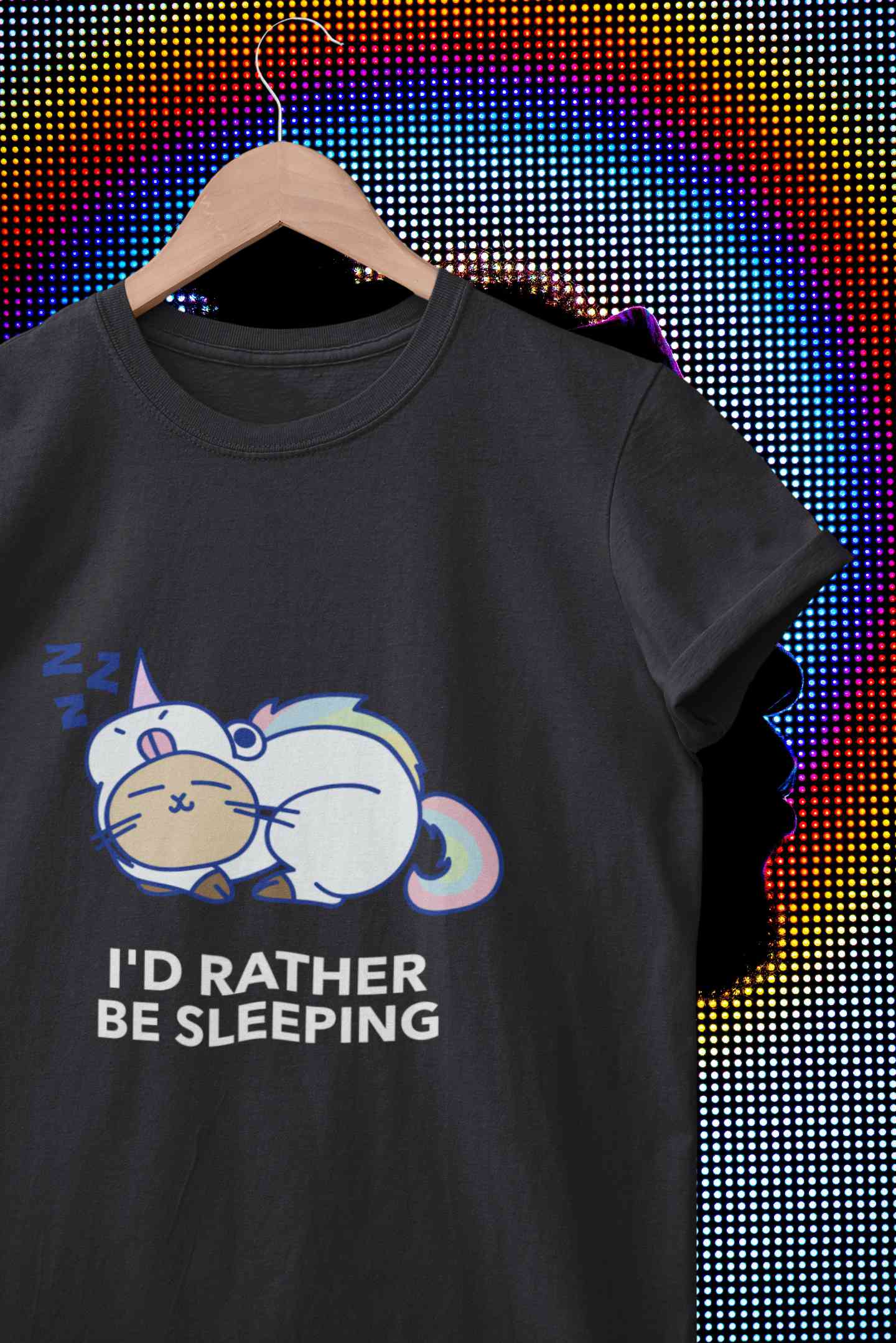 I Had Rather Be Sleeping Typography Mens Half Sleeves T-shirt- FunkyTeesClub
