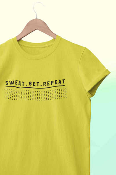 Sweat Set Repeat Mens Half Sleeves T-shirt- FunkyTeesClub
