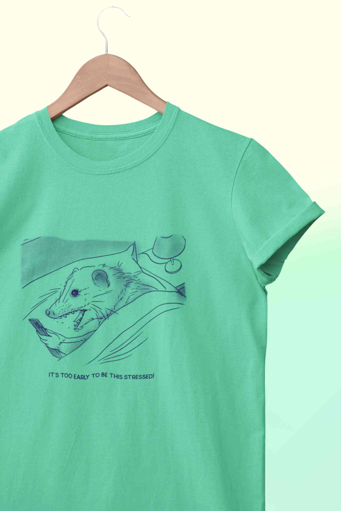Its Too Early To Be This Stressed Funny Mens Half Sleeves T-shirt- FunkyTeesClub