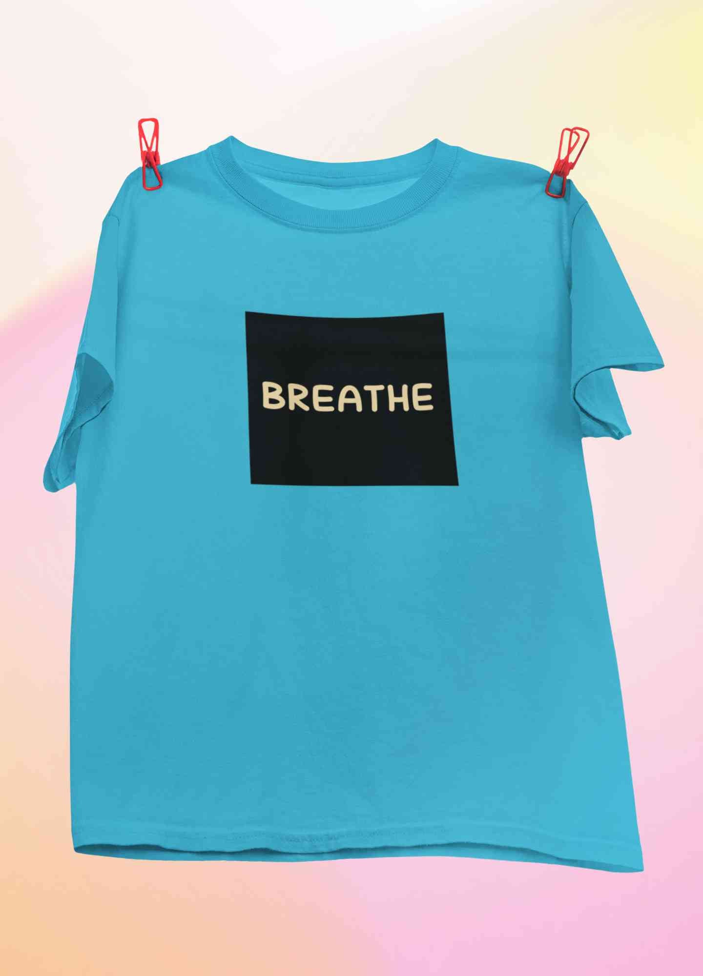 Breathe Minimals Mens Half Sleeves T-shirt- FunkyTeesClub