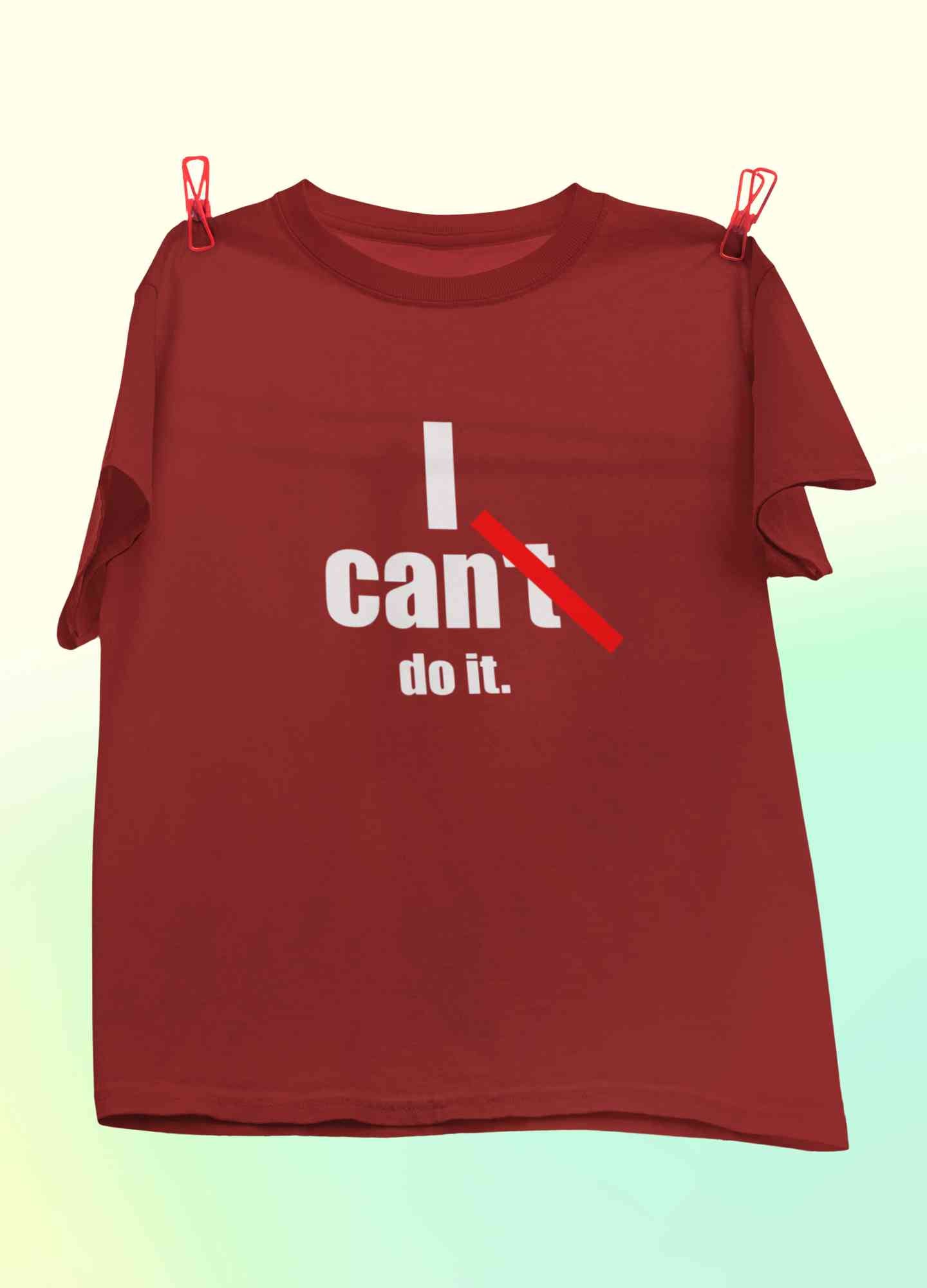 I Can Do It Typography Mens Half Sleeves T-shirt- FunkyTeesClub