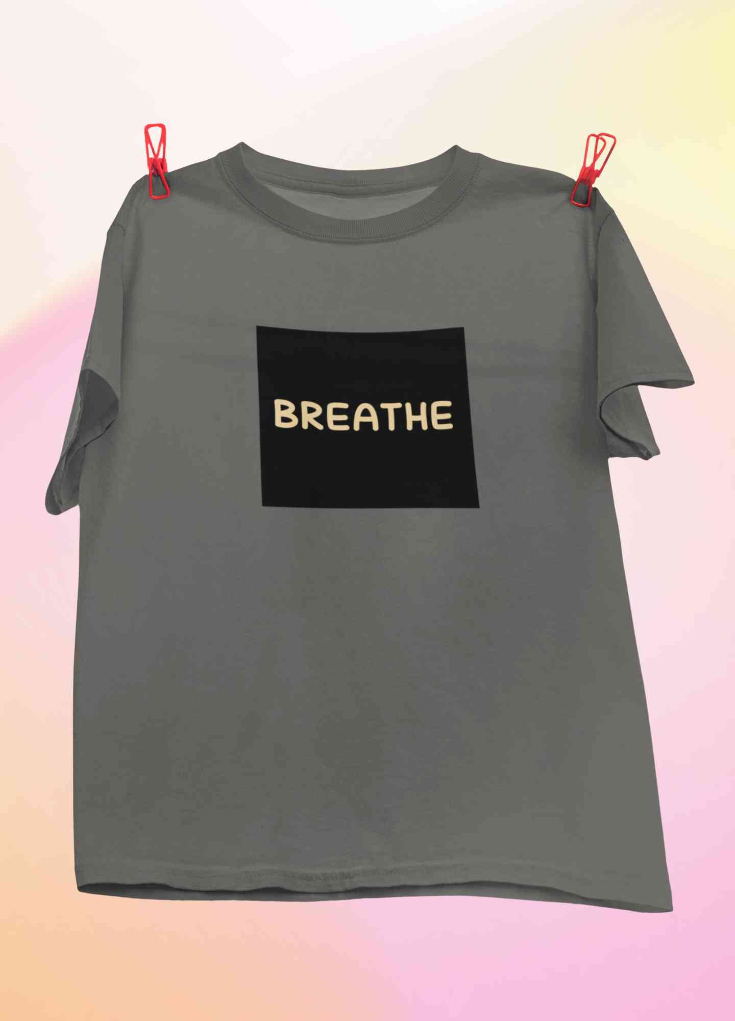 Breathe Minimals Mens Half Sleeves T-shirt- FunkyTeesClub