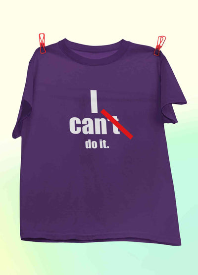 I Can Do It Typography Women Half Sleeves T-shirt- FunkyTeesClub