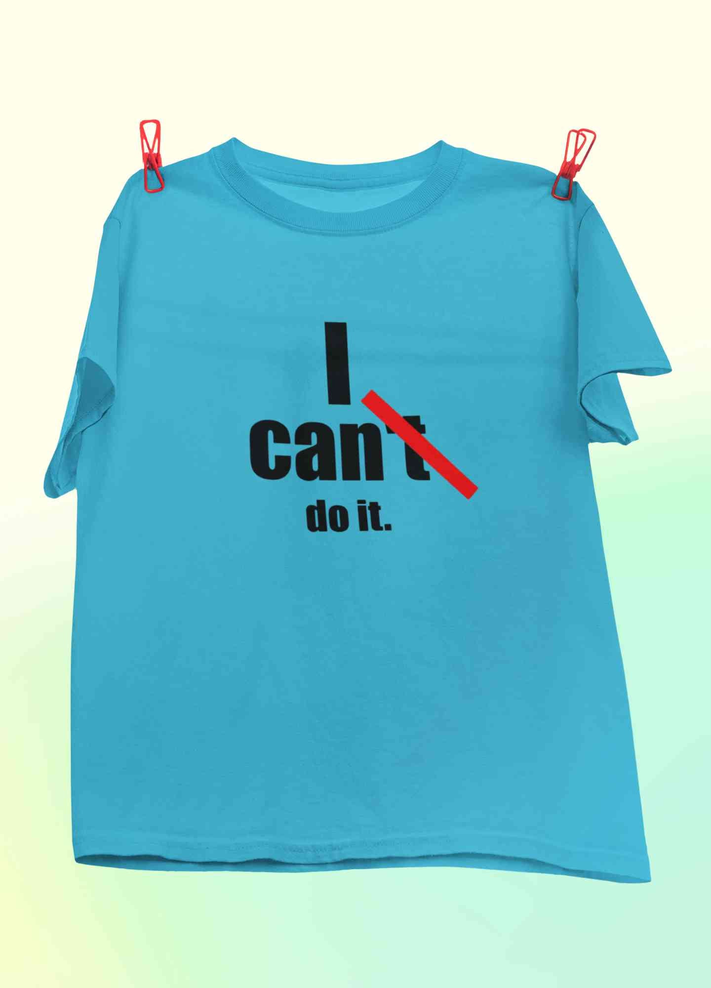 I Can Do It Typography Mens Half Sleeves T-shirt- FunkyTeesClub