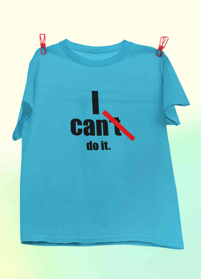 I Can Do It Typography Mens Half Sleeves T-shirt- FunkyTeesClub