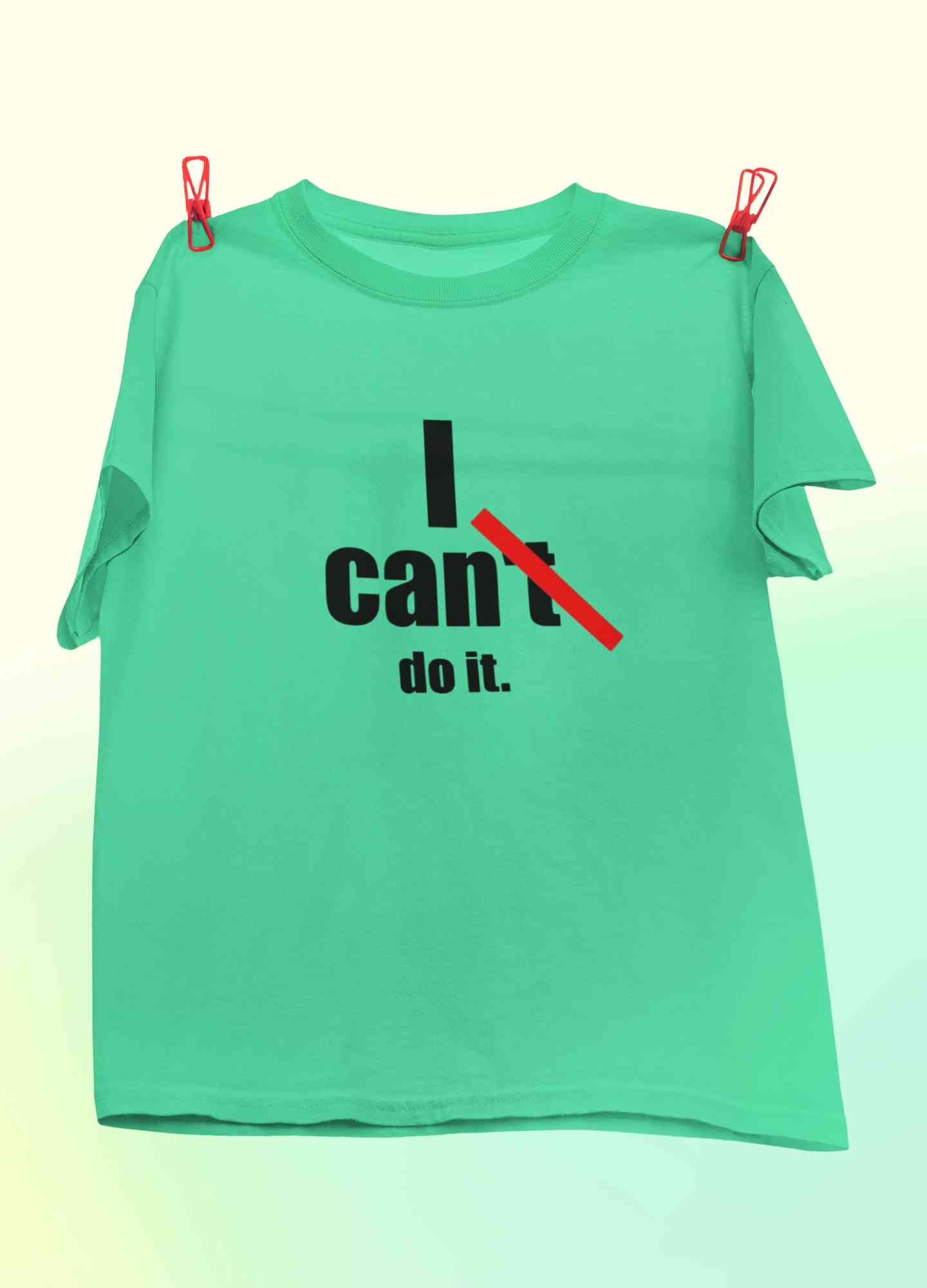 I Can Do It Typography Mens Half Sleeves T-shirt- FunkyTeesClub
