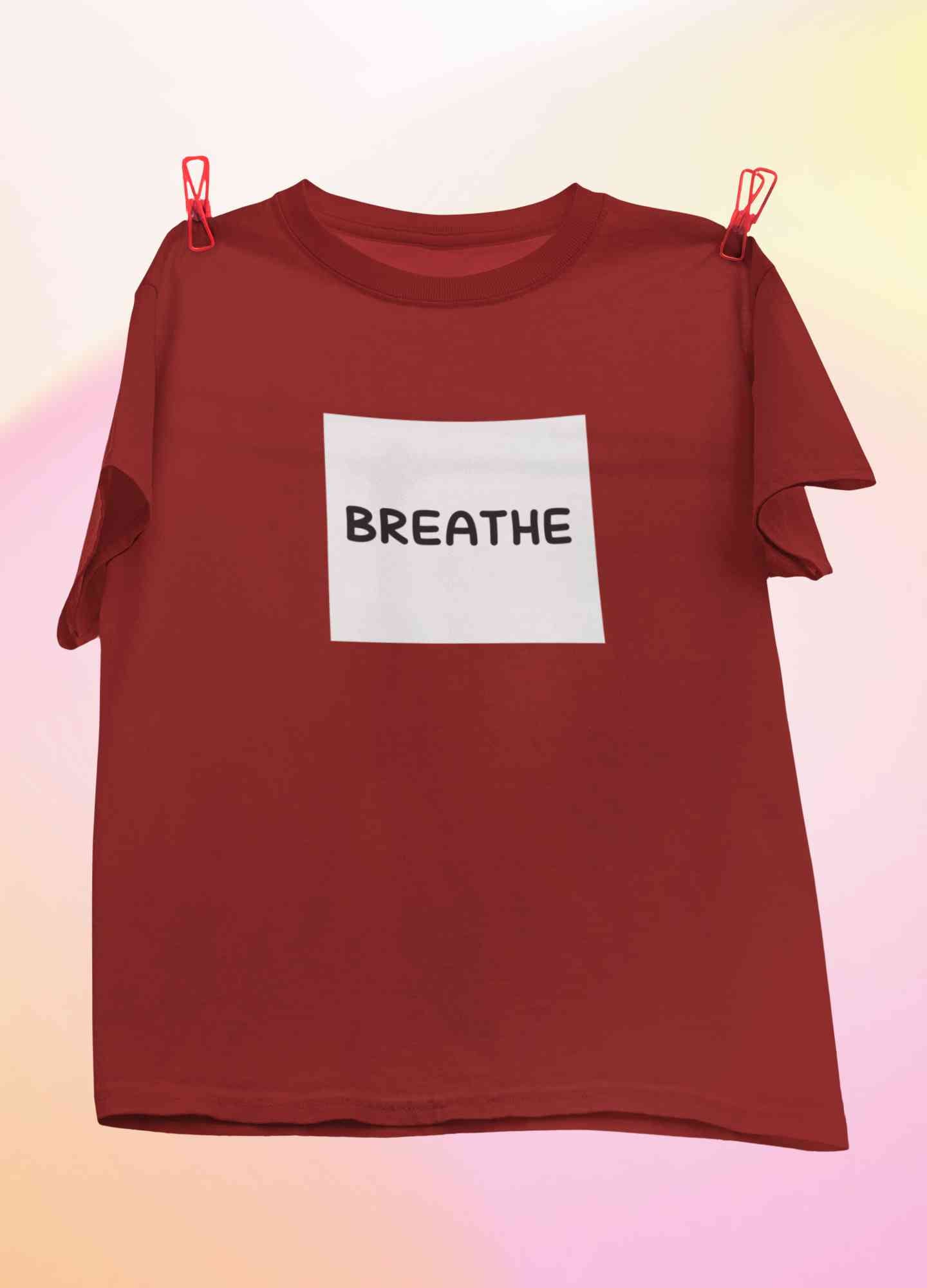 Breathe Minimals Mens Half Sleeves T-shirt- FunkyTeesClub